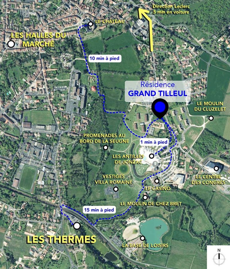 Carte localisation résidence Grand Tilleul Jonzac