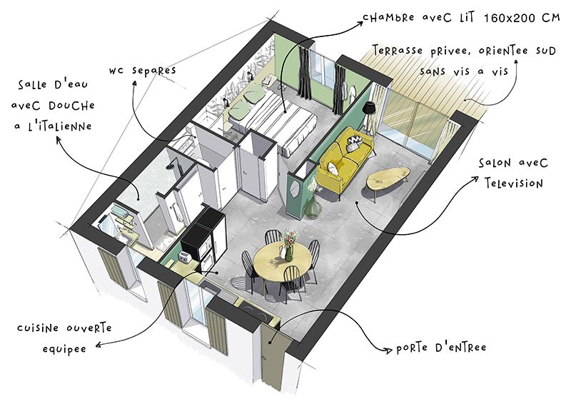 Logement pair Grand Tilleul - croquis